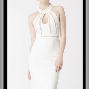 Bardot White High Keyhole Neck Sleeveless Dress Size Small NWOT